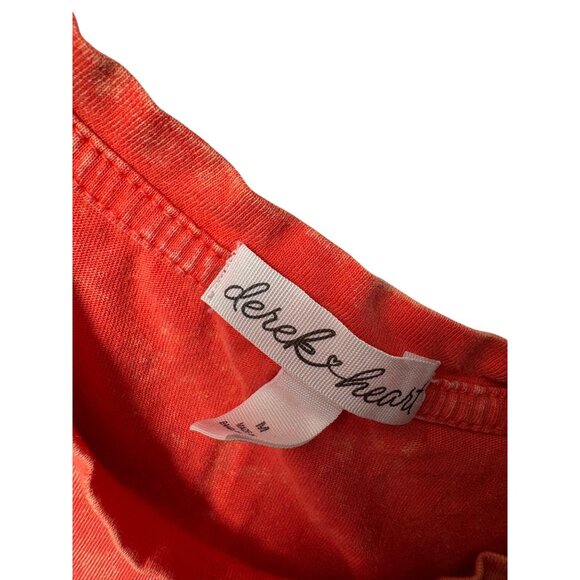 Derek Heart Size Medium Acid Wash Orange Mushroom Butterfly Cropped Tank Top - Picture 4 of 6